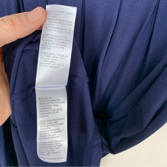 Ritva Falla Navy Blue Short Sleeve Dress Size M - Picture 8 of 9